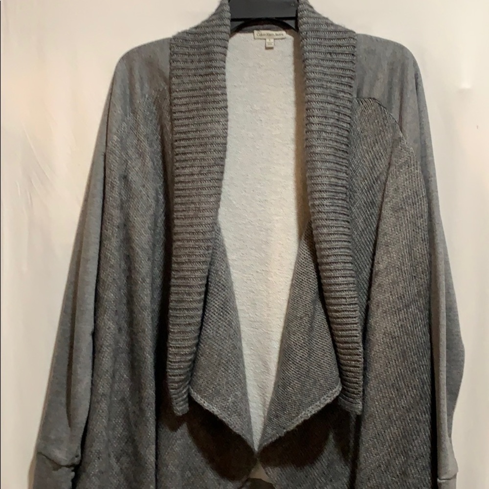 Calvin Klein Jeans sweater SZ L gray asymmetrical